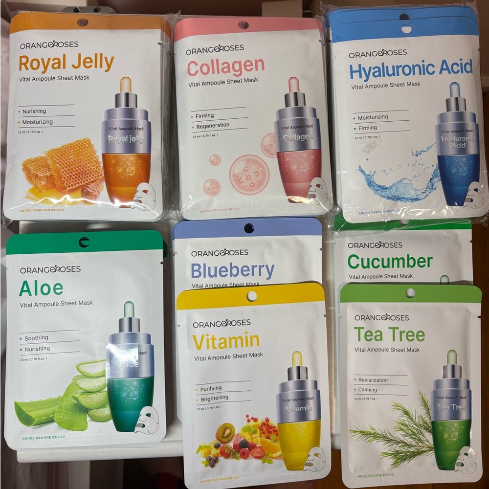37 Orange Roses Vital Ampoule Sheet Mask Set